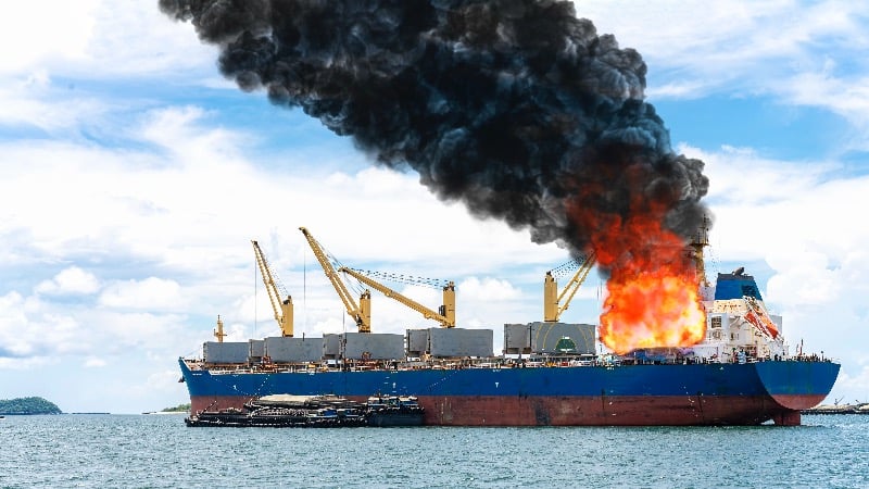 Cargo Ship Carrying 3,000 Vehicles, 800 EVs Burns Off Alaska Coast
