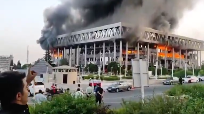 Watch! Iranian State Media HQ Bombed By Israel Mid-Broadcast