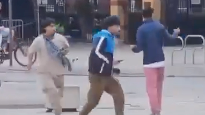 Shock Video: Migrants Battle With Knives on Busy Street in Belgium