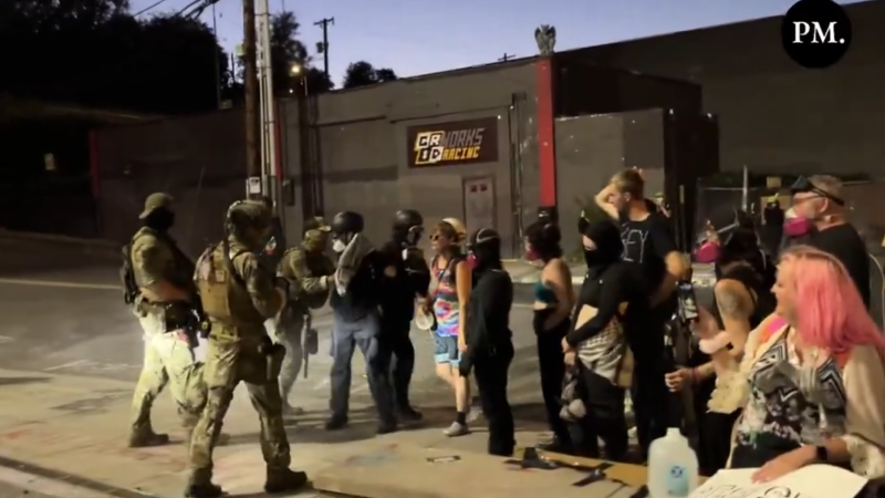 Hilarious! Federal Agents Troll Anti-ICE Antifa Protesters With Donald Trump Voice Barking Orders