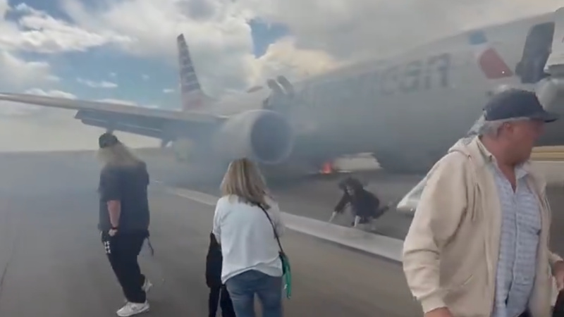 WATCH: Panicked Passengers Evacuate Boeing 737 MAX After It Catches Fire on Tarmac