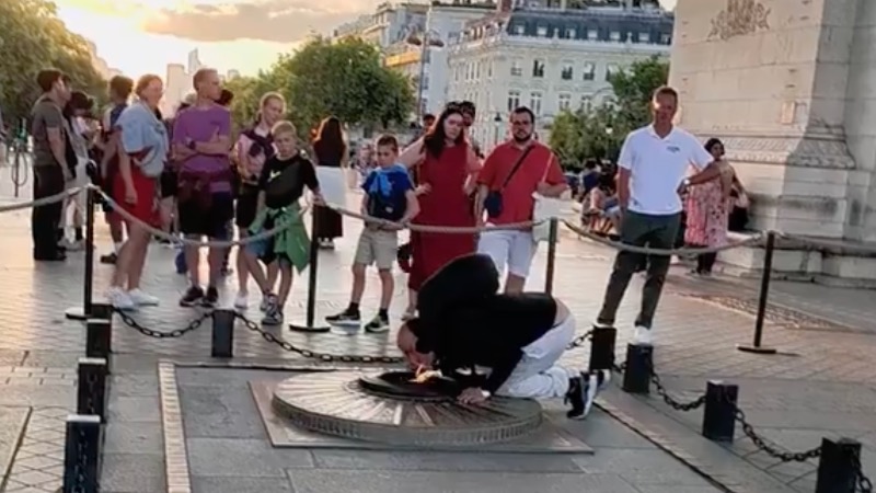 North African Comes To Europe, Insults Memorial Of Dead European Solider
