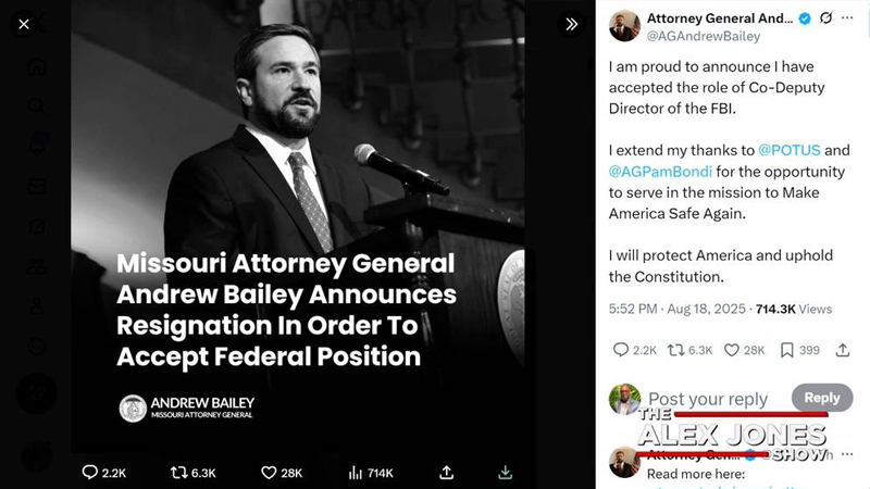 IT’S ON!!! The Trump Admin Just Tapped The Hardcore Patriot AG Of Missouri To Be The Co-Deputy FBI Director & Lead The Fight Against The Deep State!