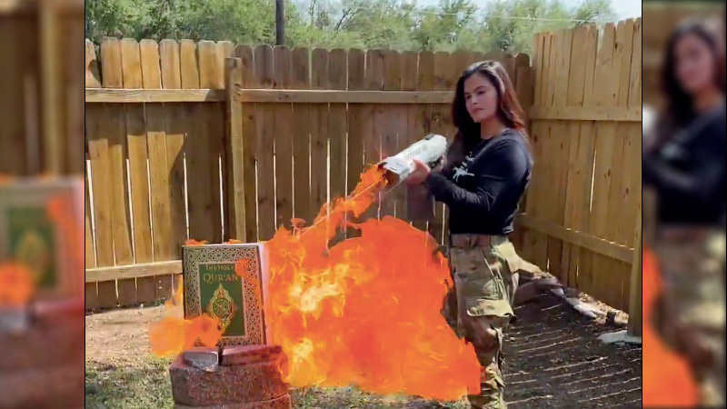 WATCH: TX Congressional Candidate TORCHES Quran — ‘I Will End Islam in Texas, So Help Me God’