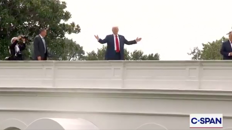 Epic: Trump Tours White House Roof, Takes Reporters’ Questions