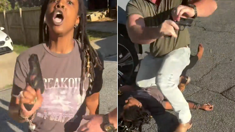 Shock Video: Man Disarms Gun-Wielding Woman During Alleged Hit-and-Run Altercation in Atlanta