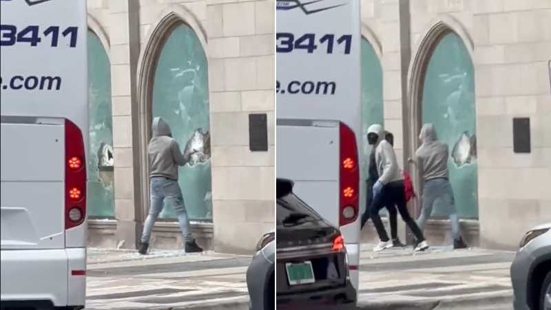 WATCH: Masked Marauders Destroy Windows of Chicago Rolex Shop During Broad Daylight Heist
