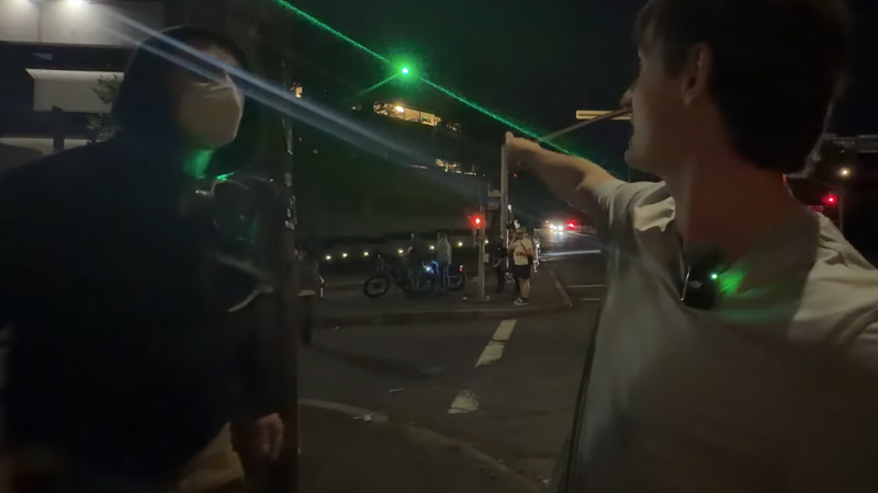 Watch: Antifa Thug Threatens to ‘Smoke’ Journalist — Before DHS Snipers Train Lasers On Him