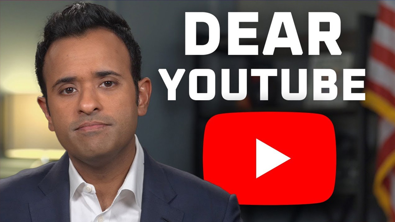 Watch: Vivek Ramaswamy Demands YouTube Unban Nick Fuentes and Alex Jones