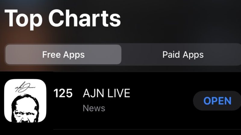 Alex Jones’ AJN Live App Continues To Dominate! Charts Among Top Free Apple Apps Ahead Of Google Earth, Pizza Hut, Walgreens & Others