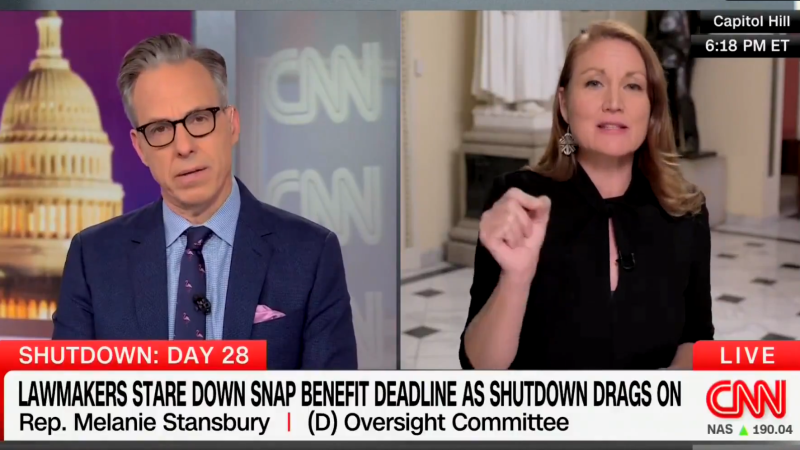 CNN’s Jake Tapper Calls Out Lying Democrat Rep. For Party’s Refusal To Pass Spending Bill So Food Stamps Recipients Don’t Go Hungry