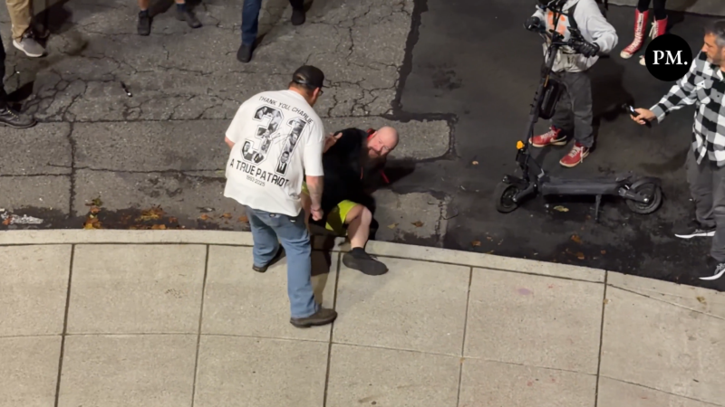 Watch: Portland Antifa Guy Gets DROPPED After Attacking MAGA Man Wearing Charlie Kirk Shirt