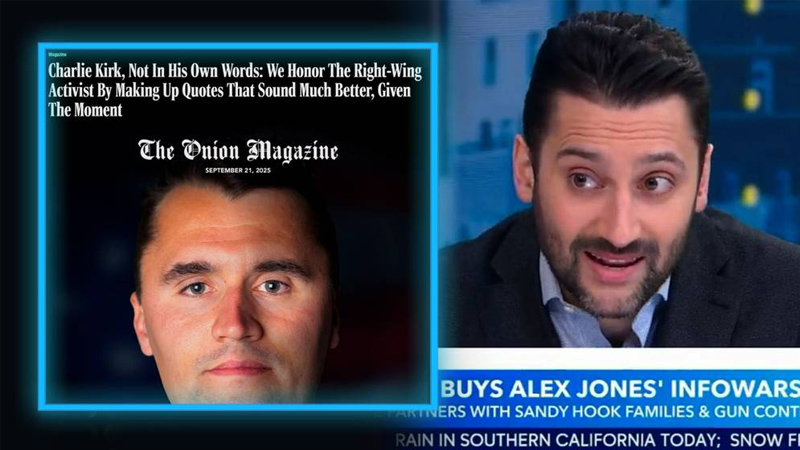 BREAKING: Bloomberg-Backed The Onion Announces Plan To Steal Charlie Kirk’s Identity & Misrepresent Him With Fake Quotes That Will Be Broadcast On Hijacked Infowars!