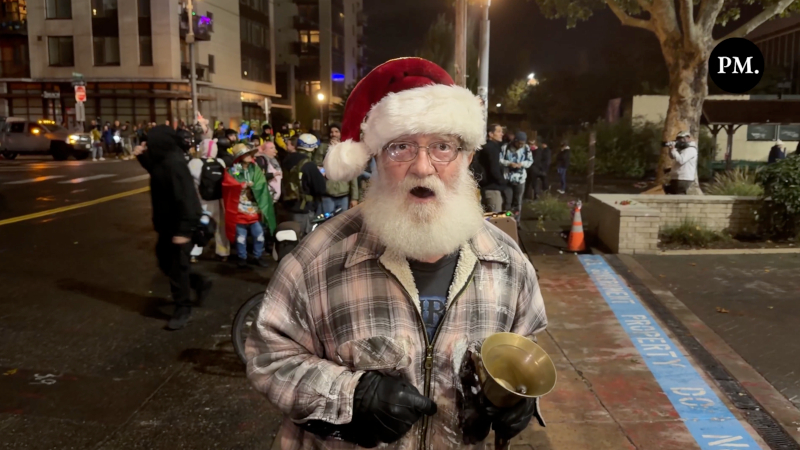 WATCH: Pro-ICE Santa Claus Rips Illegal Immigration During Portland Protest