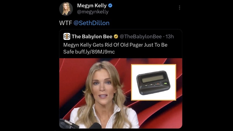 Babylon Bee Makes Jewish-Pager-Bomb-Murder Joke Of Megyn Kelly, Deletes Post