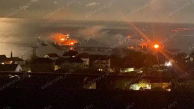 Ukrainian Drones Damage, Set Fire to One of Russia’s Biggest Oil Terminals on Black Sea