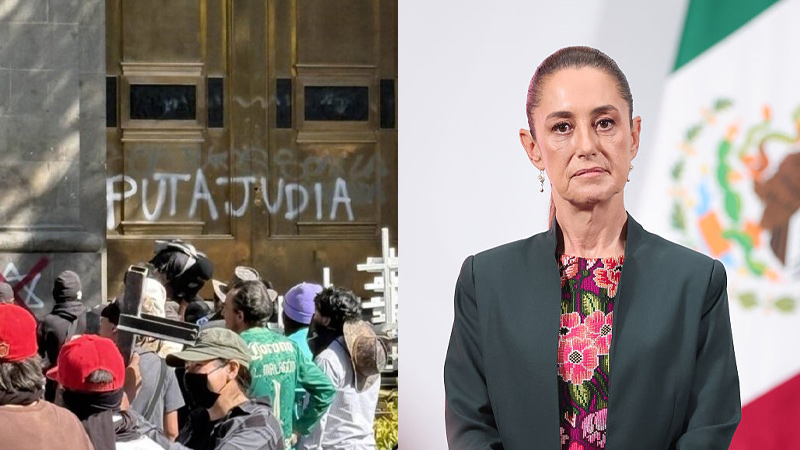 ‘Jewish Whore’ Graffiti Targets President Sheinbaum During Mexican Anti-Cartel Demonstrations