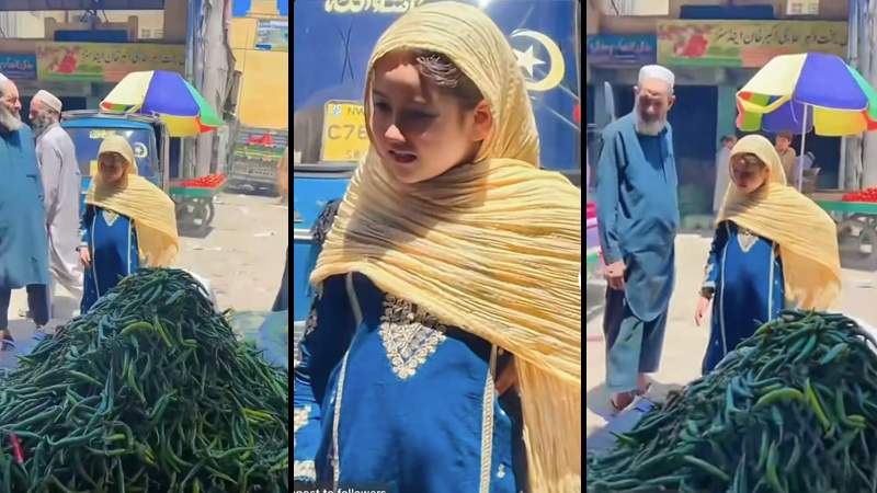 Viral Video Claims Pregnant Child Visits Pakistani Market with Elderly Husband