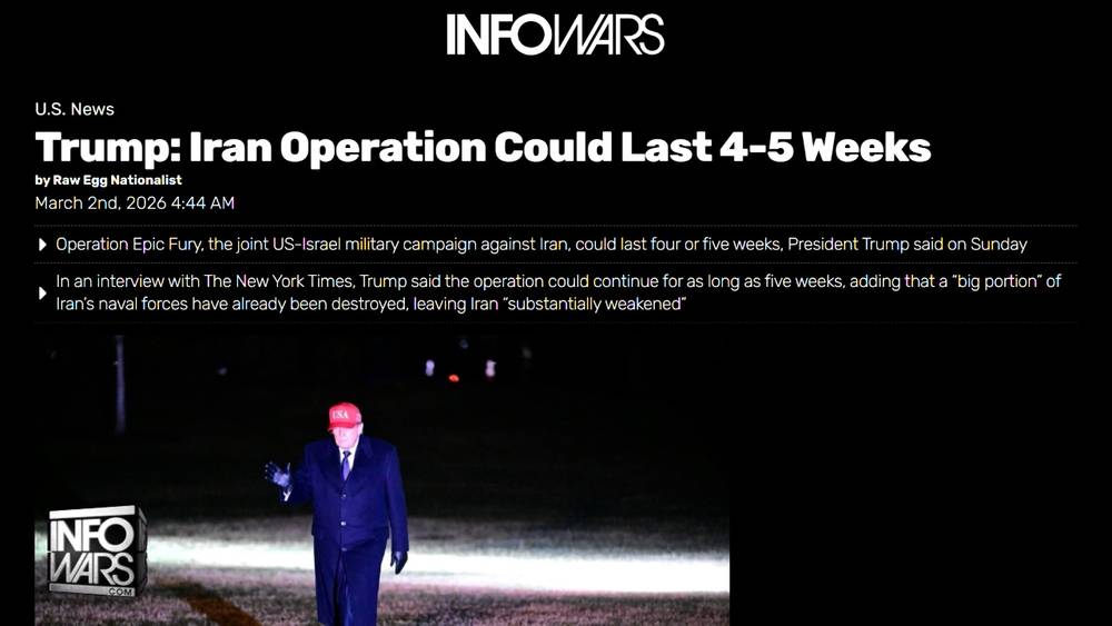 IRAN WAR UPDATE: Seeking Regime Change, Trump Commits US To 4-5 More Weeks Of War With Iran!