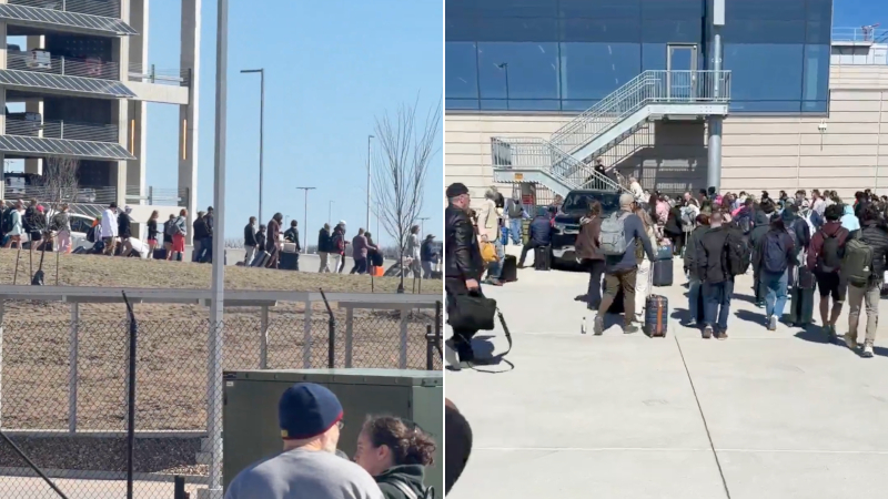 Kansas City Airport Evacuated for Bomb Threat Kansas City Airport Evacuated for Bomb Threat