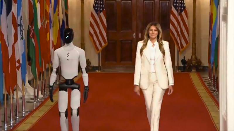 Video: FLOTUS Enters White House Summit With Humanoid Robot