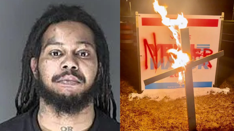 Hate Hoax: Black Man Who Burned Cross, Wrote ‘Ni**er’ on Black Mayoral Candidate’s Campaign Sign Sentenced to 46 Months In Prison